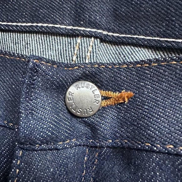 Vintage Boot Cut Rustler Jeans- New Dead Stock- 36 x 30- Dark Denim - Picture 5 of 15